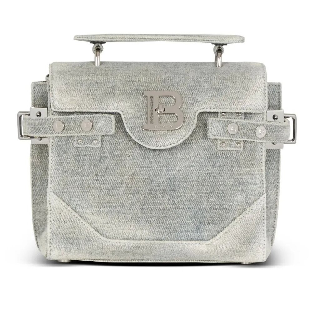 Balmain B Buzz 23 Crossbody Bag in Denim